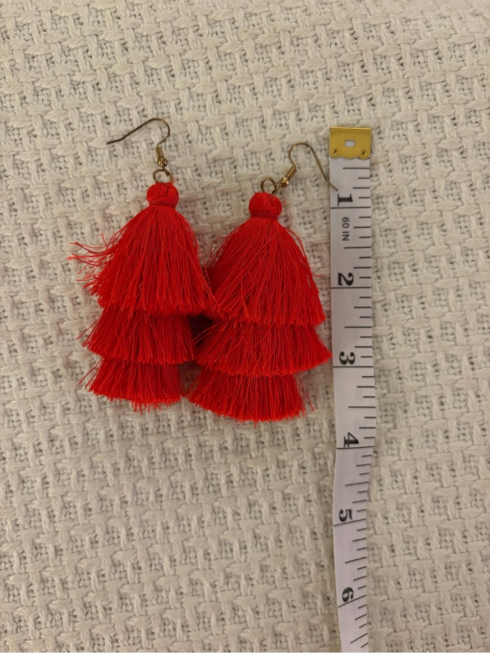 Boutique brand Red Tiered Tassel Drop Earrings - Women Jewelry